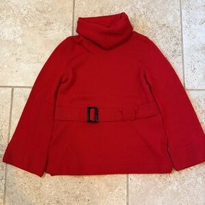 Luisa Spagnoli Vibrant Red Cowl Neck Belted Sweater Jumper Medium